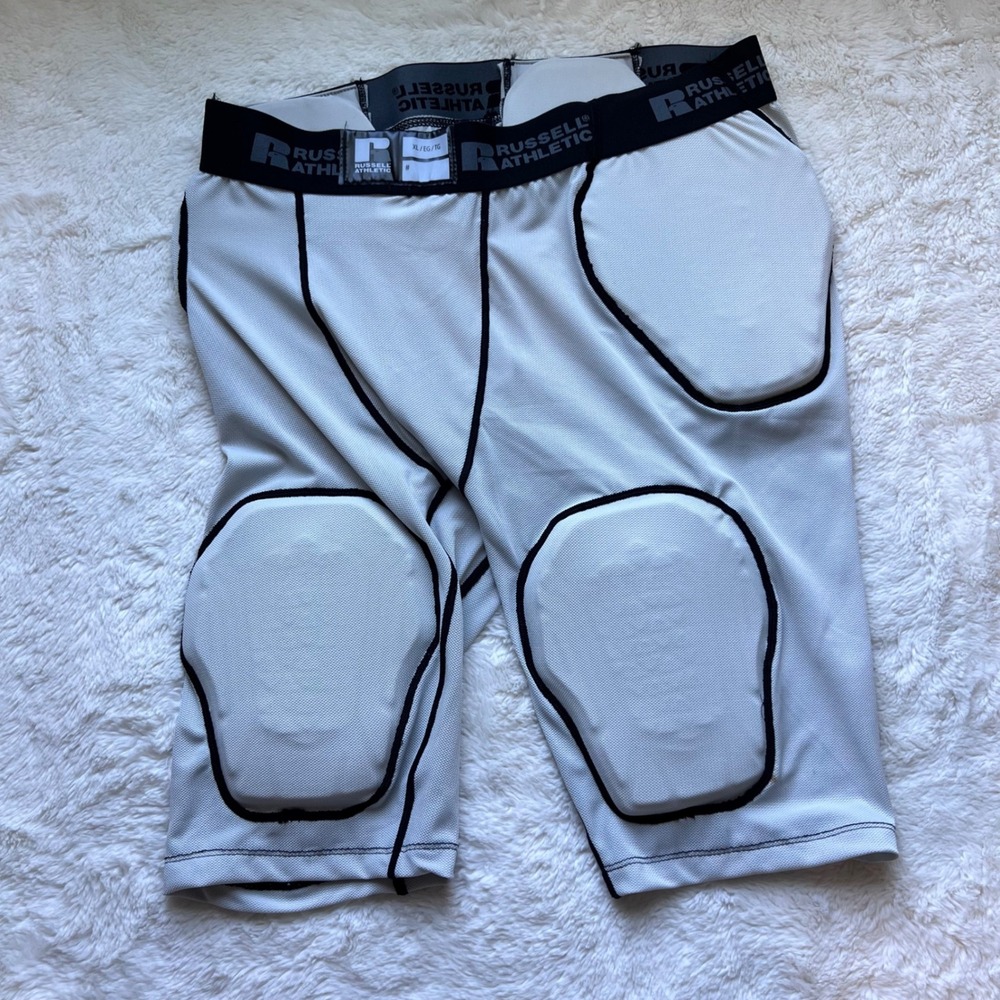 Russell Athletic Mens Gray Padded Compression Shorts XL‎ RAIGR4 Football Impact